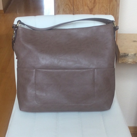 NWT Merona Brown Tan Tote Bag - Picture 5 of 13